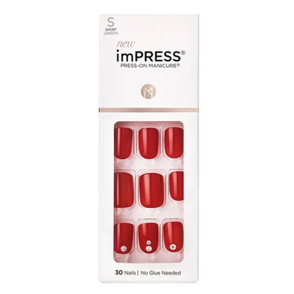 Faux ongles impress press-on manicure rouge  kim019c- kiss new york