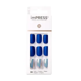 Faux ongles impress press-on manicure bleu kimm07c - kiss new york