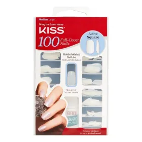 100 faux ongles full cover - active square 100ps12- kiss