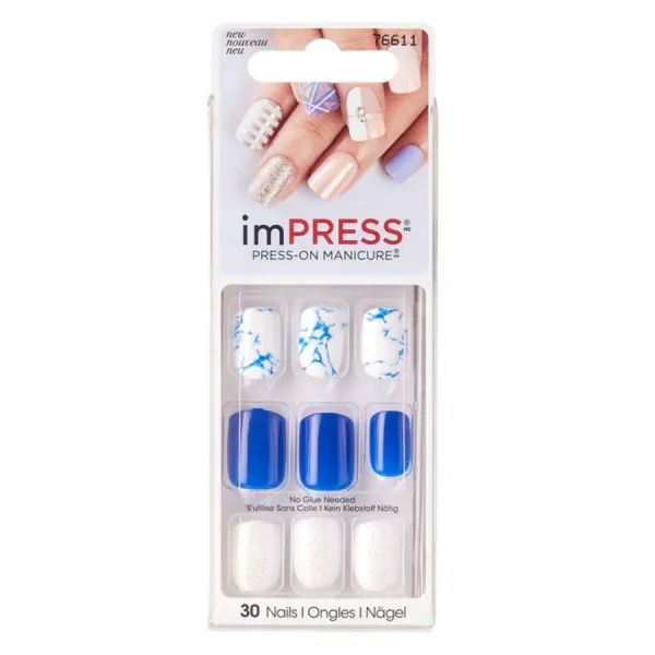 Faux Ongles Impress Press-On Manicure Bleu BIPA240C - Kiss New York