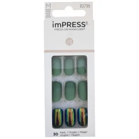 Faux ongles impress press-on manicure medium vert kimm13c - kiss new york