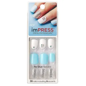 Faux ongles impress press-on manicure bleu ciel bipa060ce - kiss new york