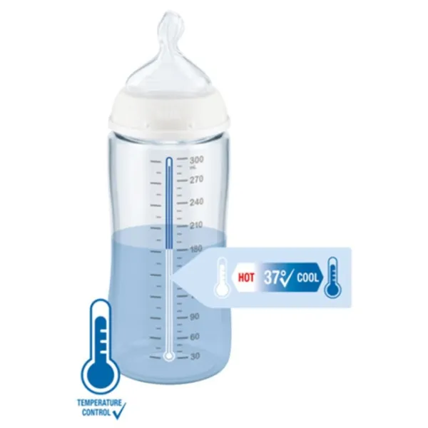 Biberon M First Choice+ temperature control 0-6 mois 300 ml - Coeurs