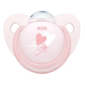 Sucette baby rose & blue avec boite 6-18 mois cœur rose- nuk
