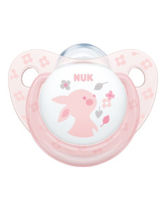 Sucette baby rose avec boite lapin 0-6 mois - nuk