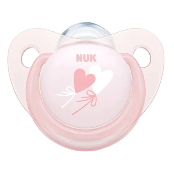 Sucette baby rose avec boite cœur 0-6 mois- nuk