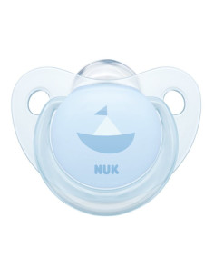 Sucette baby rose & blue avec boite 0-6 mois bleu bateau -nuk