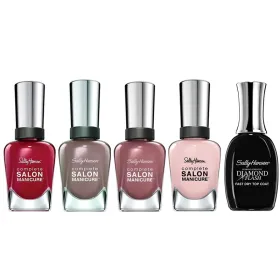Pack 2 complete salon manicure & top coat diamond strength diamond flash - sally hansen