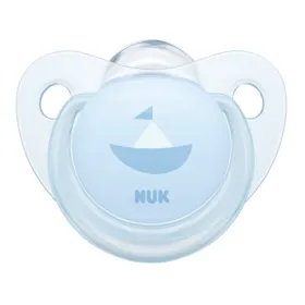 Sucette baby rose & blue avec boite 6-16 mois bleu bateau -nuk