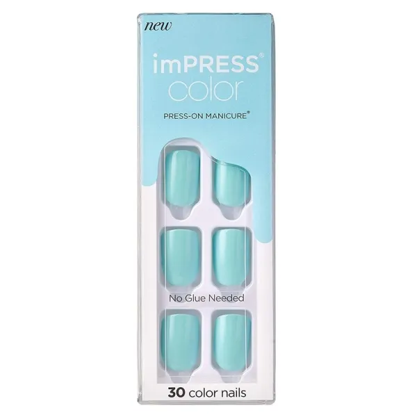 Faux ongles impress press-on manicure mint to be kimc008c - kiss new york