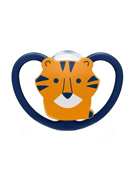 Sucette space avec boite 6-18 mois bleu tiger - nuk | cosmetique.tn