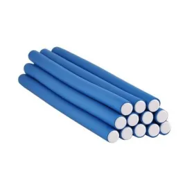 Bigoudis grand modèle souple éponge rouleaux 10 pcs bleu