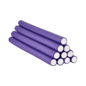 Bigoudis grand modèle souple éponge rouleaux 10 pcs violet
