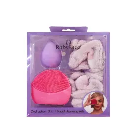 Coffret dual action 3 in 1 facial cleansing sets mauve -ruby face