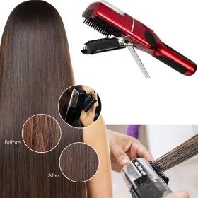 Cordless split end hair trimmer - rouge