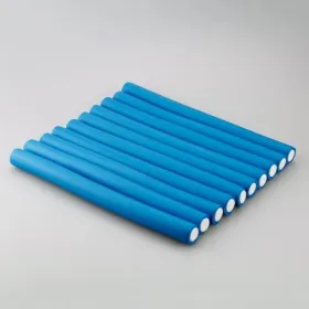 Bigoudis grand modèle souple éponge rouleaux 10 pcs bleu