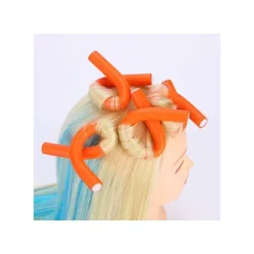 Bigoudis petit modèle souple éponge rouleaux 10 pcs orange