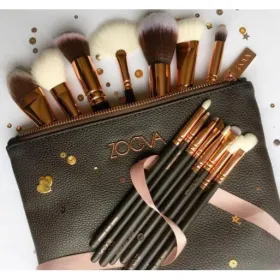 Trousse 15 pinceaux maquillage marron - zoeva