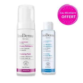 Mousse nettoyante 150ml & eau micellaire démaquillante skinbooster 100 ml offert - Inoderma