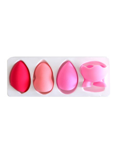 Coffret éponge donut worry be happy 3 éponge & support rose- ruby face