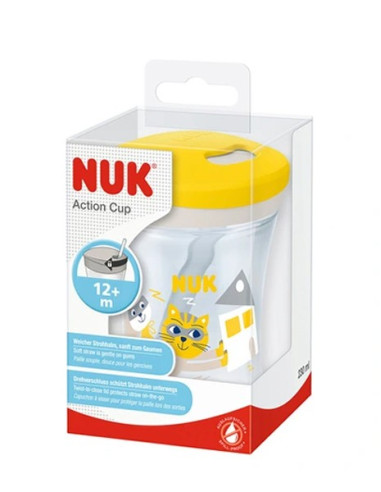 NUK Tasse à paille Action Cup 230 ml – jaune