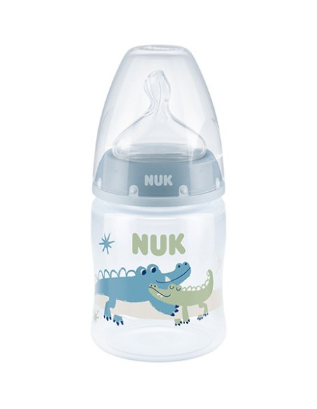NUK First Choice+ | biberon 150 ml gris bleu Temperature Control