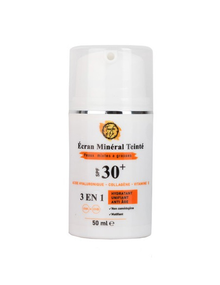 Écran minéral teinté SPF 30+ peaux mixtes à grasses | Touche D’Or