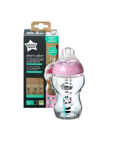 Biberon en Verre Rose Closer to Nature 250 ml 0M+ -Tommee Tippe
