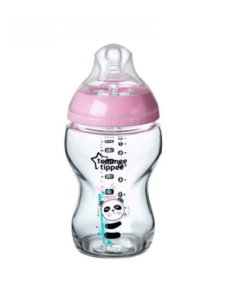 Biberon Closer to Nature en verre 250 ml rose 0 mois et + | Tommee Tippee