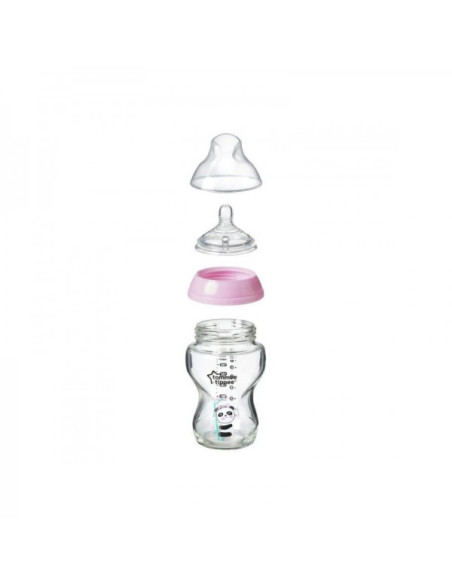 Biberon en Verre Rose Closer to Nature 250 ml 0M+ -Tommee Tippee | cos