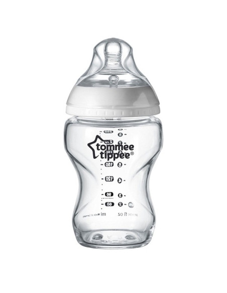 Biberon en Verre Blanc Closer to Nature 250 ml 0M+ -Tommee Tippee | co