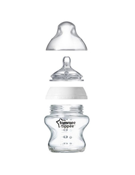 Biberon en Verre Blanc Closer to Nature 150 ml 0M+ -Tommee Tippee | co