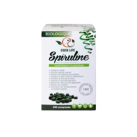 Spiruline 100% Naturelle Boite de 180 comprimés- Eden Life