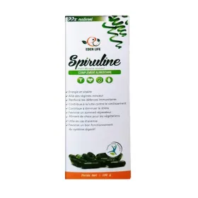 Spiruline complément alimentaire 100% naturel 200 gélules -Eden Life