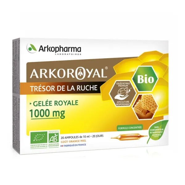 Arko royal gelée royale bio 1000 mg 20 ampoules - Arkopharma