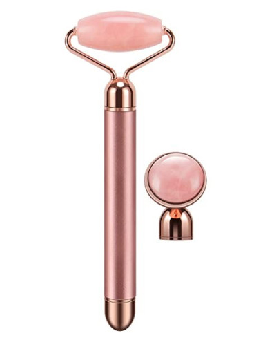 Rouleau de massage électrique 2 en 1 rose clair pour le visage