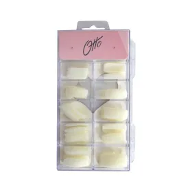 Lot de 120 Faux Ongles/Tips French en 10 Tailles Différentes Rond Blanc - Otto