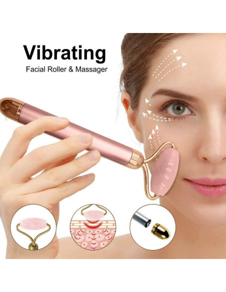 Rouleau de massage électrique 2 en 1 bras vert pour le visage