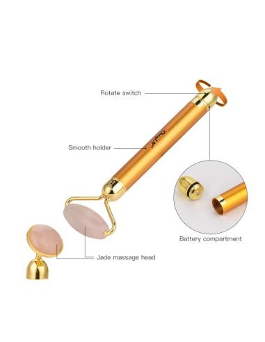 Rouleau de massage électrique 2 en 1 rose clair pour le visage