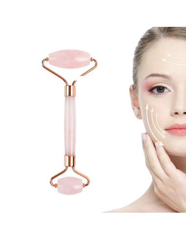 Rouleau pierre naturelle de jade pour le visage Rose clair