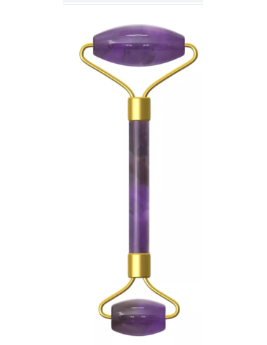 Rouleau massage visage en pierre violet | Cosmetique.tn