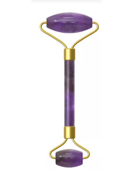 Rouleau massage visage en pierre violet | Cosmetique.tn