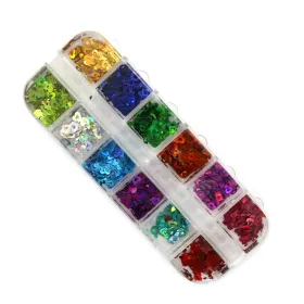 Paillettes de décoration pour les ongles, 12 couleurs mélangées 3D Cœur - Best Aoyasiyue