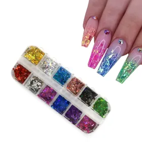 Paillettes de décoration pour les ongles, 12 couleurs mélangées 3D Croissant - Best Aoyasiyue