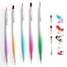 Lot de 5 pinceaux nail art et pour gel UV