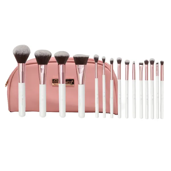Trousse 14 pinceaux maquillage rose- bh cosmetics