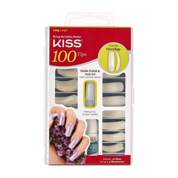 100 faux ongles full cover - cuver overlap 100ps08 - kiss