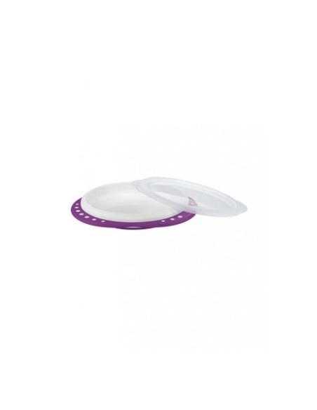 NUK Assiette bébé à bords relevés – violet