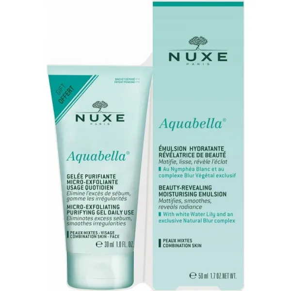 Aquabella emulsion hydratante 50 ml + gelée purifiante 30 ml offerte - Nuxe