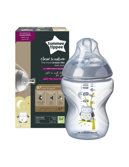Close to nature biberon chouette gris 0m+ 260ml - Tommee tippee | cosm